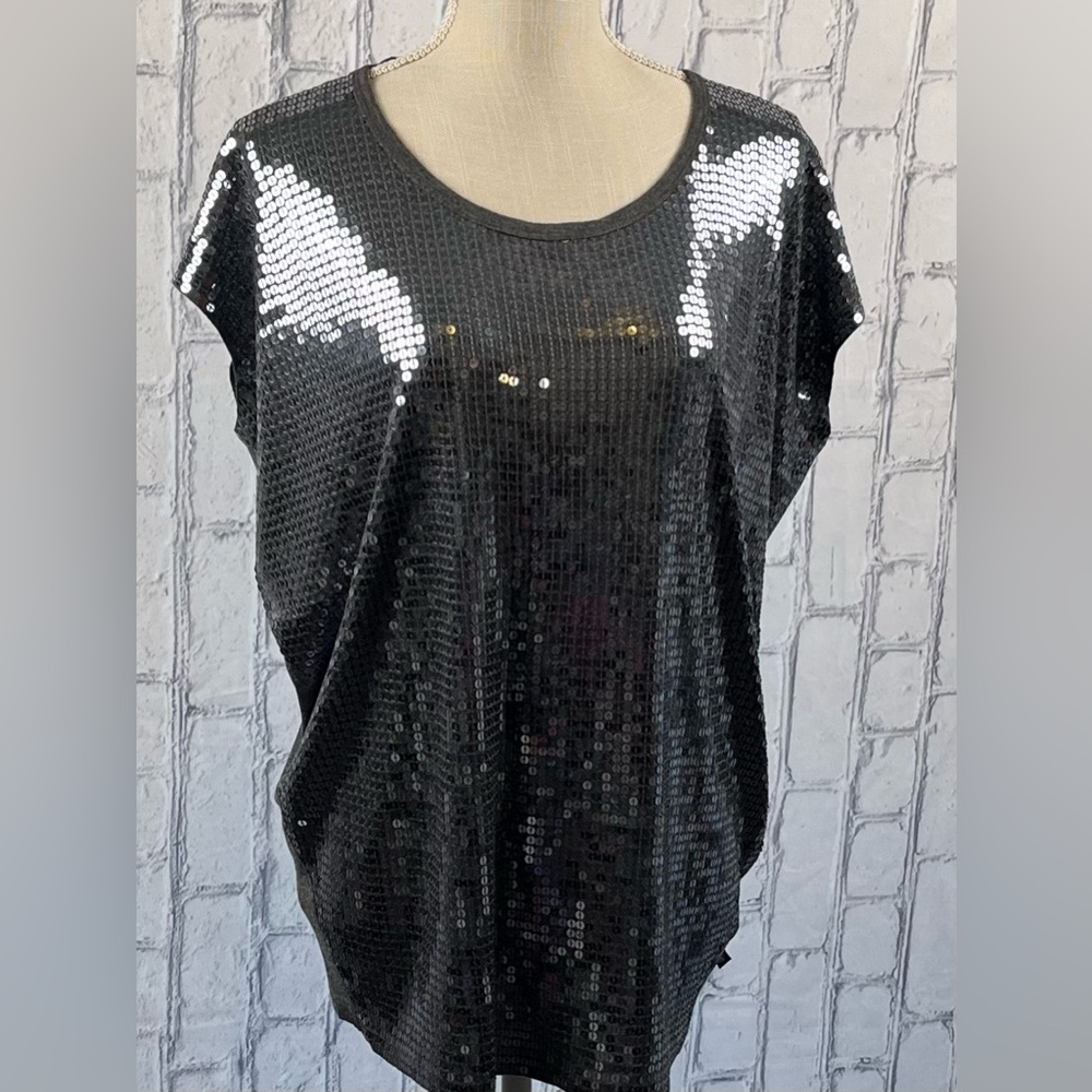 Macy’s Michael Michael Kors Size:L Women Sleevless Sequins Top Charcoal NWOT - Picture 3 of 9